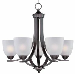 Cheapest 🎉 Maxim Axis 24 in. 60W 5-Light Medium Incandescent Chandelier in Oil Rubbed Bronze 🎁