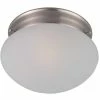 Best Pirce 🌟 Maxim Essentials 60W 1-Light Medium E-26 Base Incandescent Flushmount Ceiling Fixture in Satin Nickel 🧨