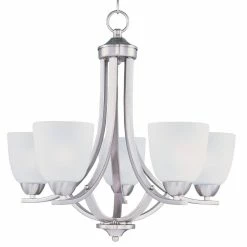 Promo ✔️ Maxim Axis 24 in. 60W 5-Light Medium Incandescent Chandelier in Satin Nickel 🔥