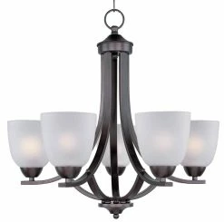 Best Pirce 🔥 Maxim Bel 60W 5-Light Incandescent Chandelier in Oil Rubbed Bronze 🔥