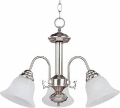 Best Pirce 🌟 Maxim Malaga 300 W 3-Light Medium Chandelier in Satin Nickel ✨