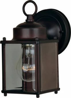 Deals 🥰 Maxim Side Door 60W 1-Light Outdoor Wall Lantern in Oil Rubbed Bronze 🎁