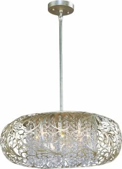 Deals 🛒 Maxim Arabesque 12 in. 40W 9-Light Pendant in Golden Silver 😍