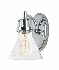 Outlet ❤️ Maxim Seafarer 60W 1-Light Medium E-26 Incandescent Wall Sconce in Polished Chrome 🔔