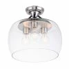 Coupon 🌟 Maxim Goblet 60W 3-Light Medium E-26 Incandescent Semi-Flush Mount Ceiling Fixture in Black with Satin Nickel 🧨