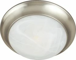 Top 10 👏 Maxim 16-1/2 in. 3-Light Flushmount in Satin Nickel with Marble Glass Shade 🎉