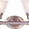 Coupon 🔔 Maxim Essentials 9-1/2 in. 100W 2-Light Bath Light in Satin Nickel with Frosted Glass Shade 💯 -Cheap Maxim Lighting Store Query 580