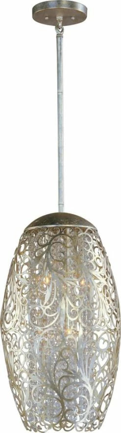 Best Sale 🧨 Maxim Arabesque 40W 6-Light Pendant in Golden Silver 🛒
