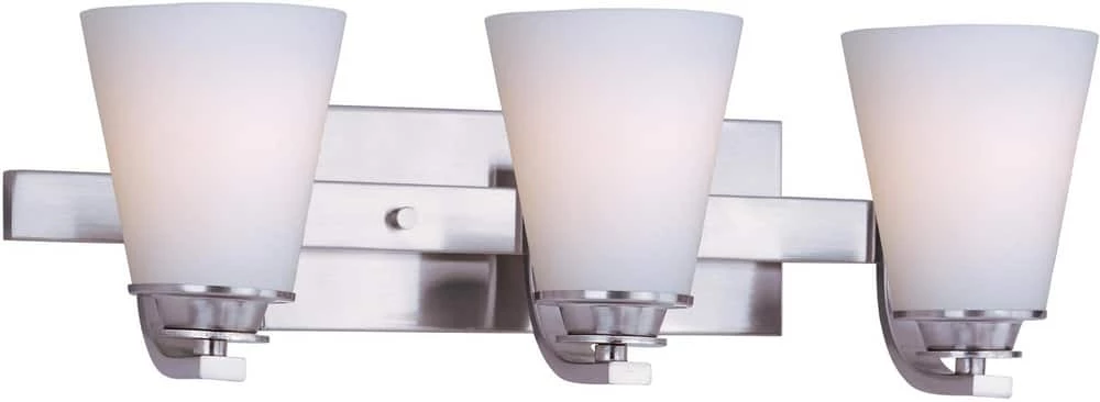 Cheapest π Maxim Conical 3-Light Bath and Vanity Light in Satin Nickel π 3 Cheapest π Maxim Conical 3-Light Bath and Vanity Light in Satin Nickel π