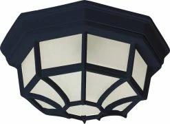 Discount 🎁 Maxim Crown Hill 9W 1-Light LED Outdoor Ceiling Fixture in Black 🛒