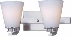 Wholesale 😀 Maxim Conical 2-Light Bath and Vanity Light in Satin Nickel 😍