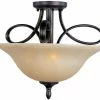 Cheap 🔔 Maxim Infinity 14-1/2 in. 3-Light Semi-Flushmount Ceiling Fixture in Oil Rubbed Bronze with Wilshire Glass Shade 😍 -Cheap Maxim Lighting Store Query 609
