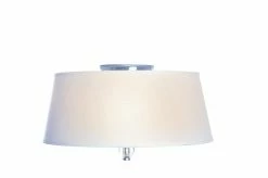 New ❤️ Maxim Rondo 15 in. 3-Light Flushmount in Polished Nickel with White Glass Shade 😉
