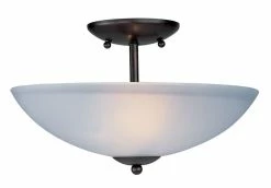 Wholesale ⭐ Maxim Logan 8-1/2 in. 2-Light Semi-Flushmount Ceiling Fixture in Oil Rubbed Bronze with Frosted Glass Shade ⭐