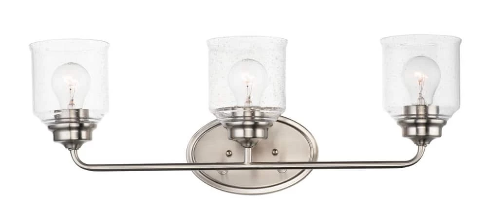 Budget β Maxim Acadia 180W 3-Light Medium E-26 Incandescent Vanity Fixture in Satin Nickel 𧨠3 Budget β Maxim Acadia 180W 3-Light Medium E-26 Incandescent Vanity Fixture in Satin Nickel π§¨