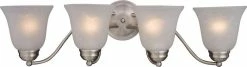 Outlet 🔔 Maxim Basix 9 in. 100 W 4-Light Medium Bracket in Satin Nickel 🔔