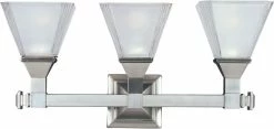New 🌟 Maxim Brentwood 9-1/2 x 6-1/2 in. 100 W 3-Light Medium Bracket in Satin Nickel 🎁