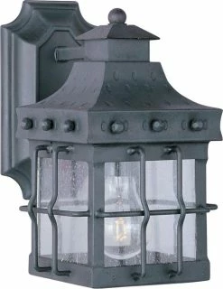 Cheap ⌛ Maxim Nantucket 1 10 x 6-1/2 in. 100W 1-Light Outdoor Wall Lantern in Country Forge 🔔