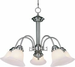 Best Sale ✔️ Maxim Malaga 500 W 5-Light Medium Chandelier in Satin Nickel 🥰