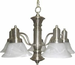 Budget ⭐ Maxim Interior 100W 5-Light Medium E-26 Base Chandelier in Satin Nickel ⭐