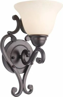 Outlet 😀 Maxim Manor 60W 1-Light Medium E-26 Incandescent Wall Sconce in Oil Rubbed Bronze ⌛