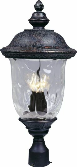 Best reviews of 😍 Maxim Carriage House 26-1/2 x 12-1/2 in. 3-Light Outdoor Post Lantern in Oriental Bronze ⭐