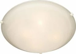 Promo ⭐ Maxim Malaga 16 in. 3-Light Flushmount in White with Marble Glass Shade 🎁