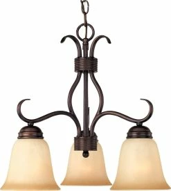 New 🧨 Maxim 100W 3-Light Incandescent Chandelier in Oil Rubbed Bronze 👍