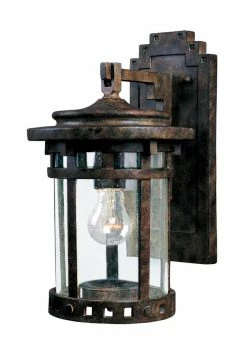 Budget 🛒 Maxim Santa Barbara VX 1-Light 60W Down Lighting Outdoor Wall Lantern in Sienna ✨
