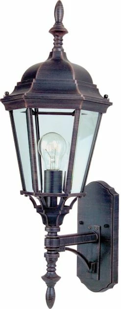 Cheap 🎁 Maxim 24 in 18W 1-Light Fluorescent Outdoor Wall Lantern in Rust Patina 🔔