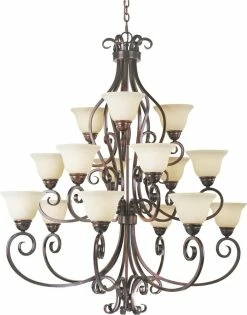 Discount 🛒 Maxim Manor 45 in. 60W 15-Light Medium Incandescent Chandelier in Oil Rubbed Bronze 🎁