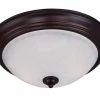 Deals 👍 Maxim Essentials 60W 3-Light Incandescent Ceiling Light Fixture with Ice Glass in Oil Rubbed Bronze 🔔