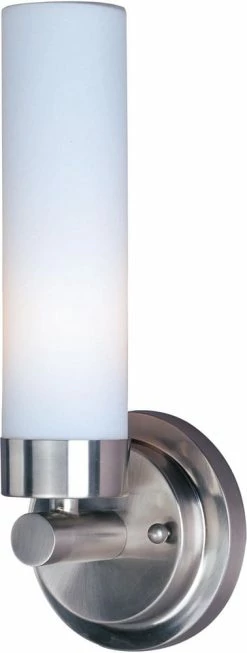 Best reviews of ⌛ Maxim Cilandro 4-3/4 in. 1-Light Wall Sconce in Satin Nickel ✨