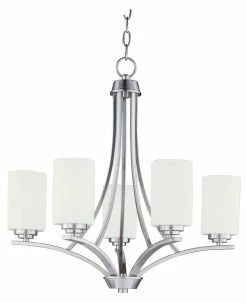 Wholesale ⌛ Maxim Deven 60W 5-Light Chandelier in Satin Nickel 💯