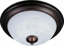 Buy ✔️ Maxim 11-1/2 in. 2-Light Flushmount in Oil Rubbed Bronze with Marble Glass Shade 👍